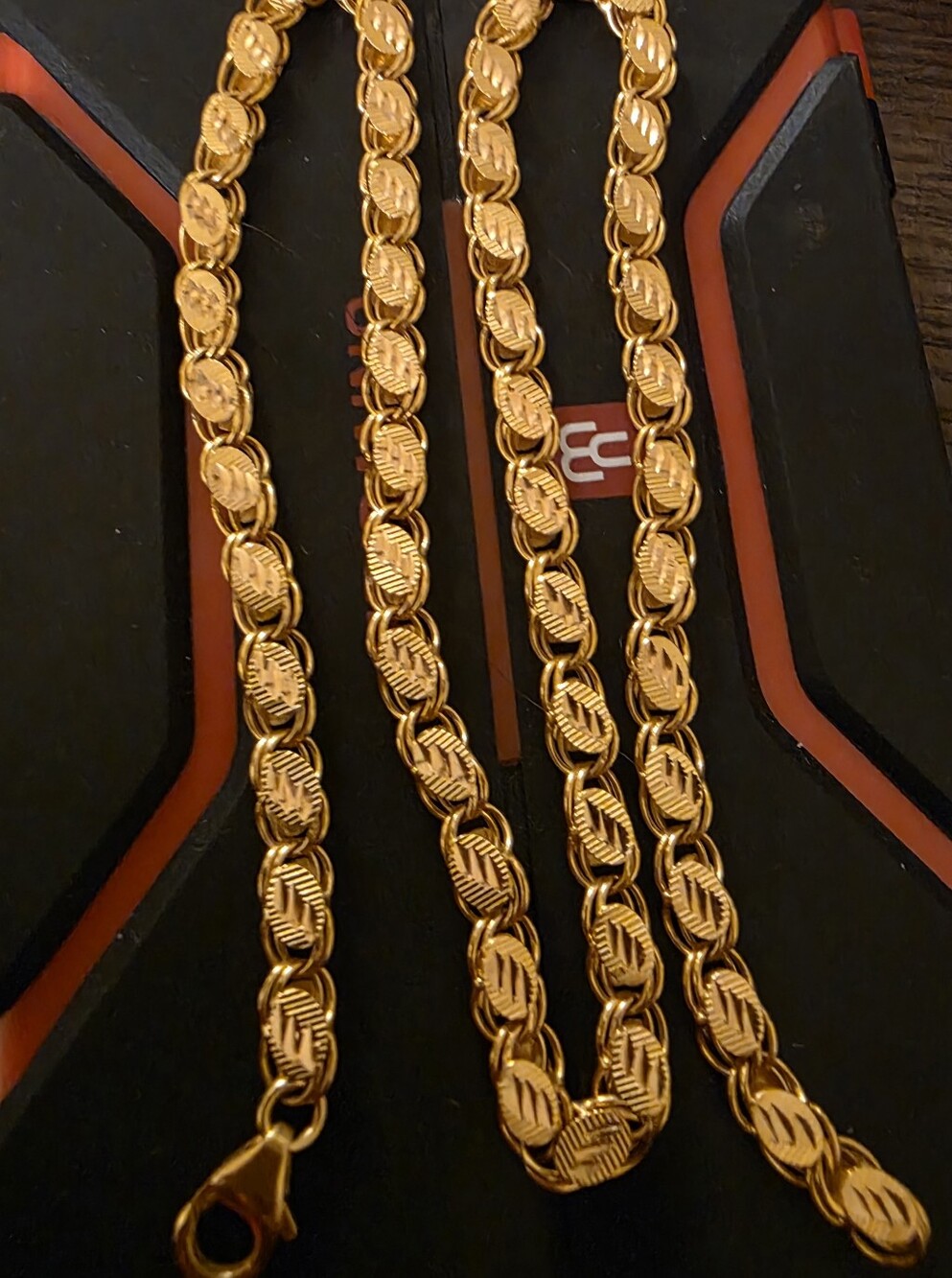 21k Gold Damascus Chain W/ Stamp 21k Not Plated Almost 13grams 16"